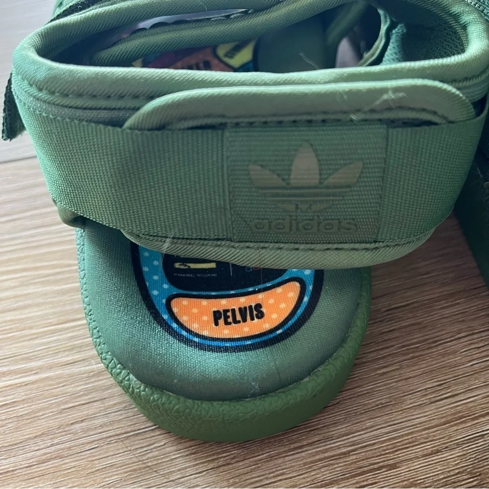 Adidas Size 5 Pharrell x Adilette 2.0 Sandal Hu Human Race Green